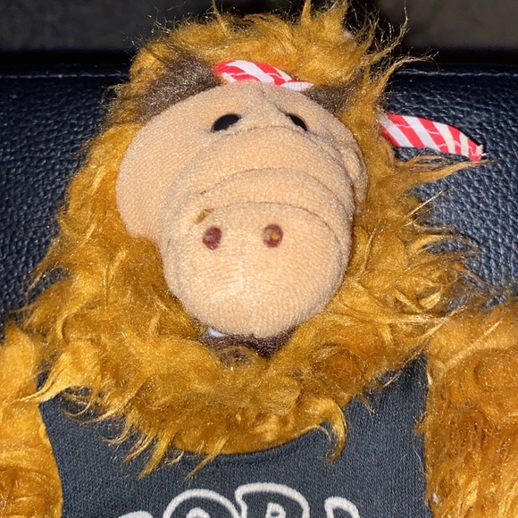 Vintage 1988 80s ALF Burger King Puppet Born to Rock Guitar Tag Plush Alien ~10" - Picture 2 of 6